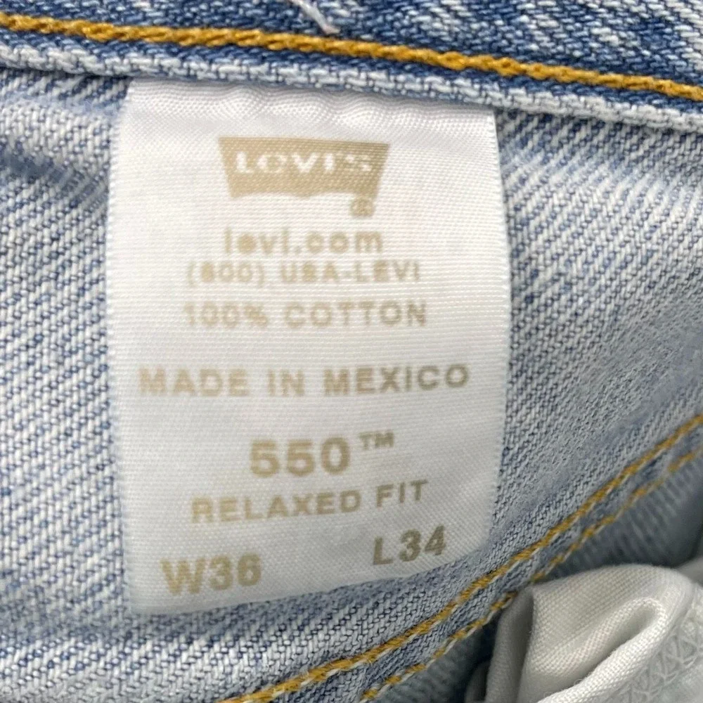Levis Jeans Mens 34x33 Blue Pants 550 Baggy Relaxed Loose Y2K Denim Tag 36x34 C9
